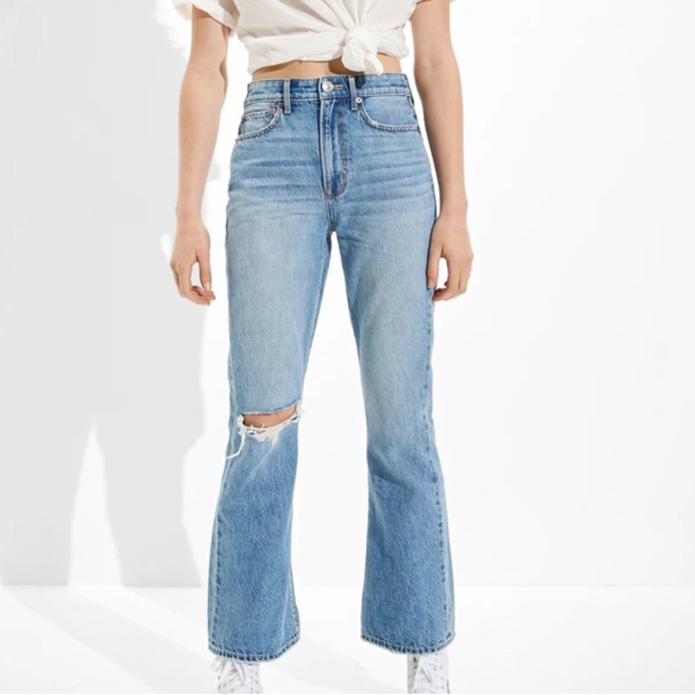 American Eagle 90s Flare Jeans High Rise Women’s Size 10 Blue Denim Retro